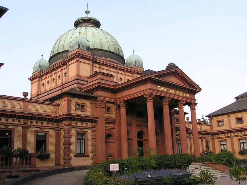 The Kaiser-Wilhelms-Bad in the Kurpark of Bad Homburg with its dome and columned portico